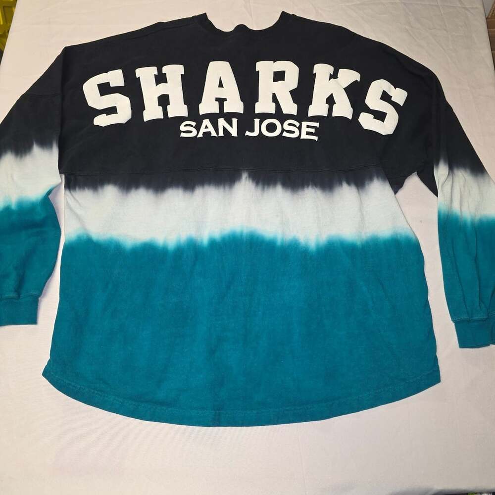 San Jose Sharks Fanatics Crystal Half Dye Long Sleeve Spirit Jersey XXL NWOT